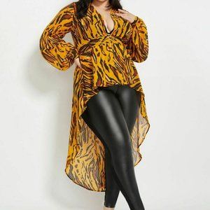 ANIMAL PRINT SHEER HI LOW DUSTER